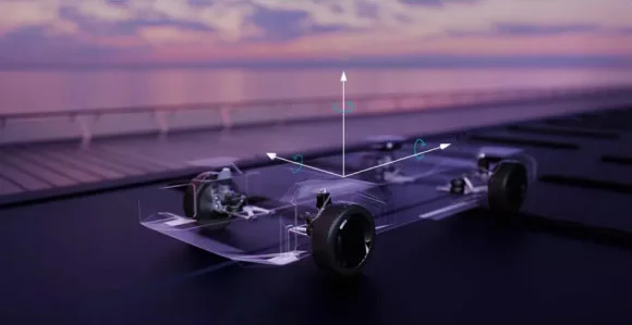 Chassis with its X, Y and Z axes of motion