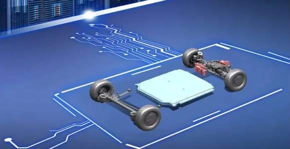 Skateboard chassis on a circuit-board grid