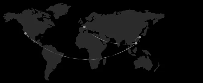 World map of the GAC Design studios